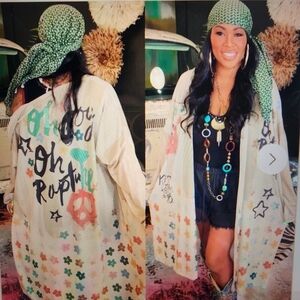 Marisima Graphic Kimono. One Size. NWOT.